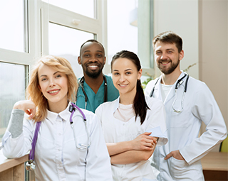 five nurses and doctors