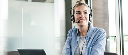 Smiling adult working