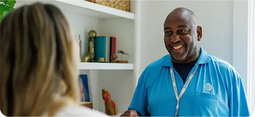 Smiling adult working