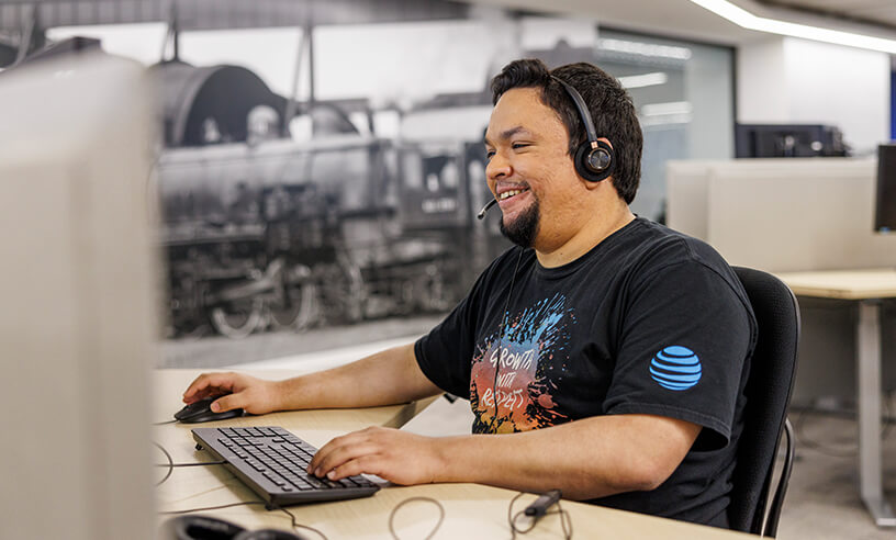 Man working at his workstation