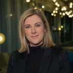 woman in a black shirt