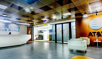 An AT&T office lobby
