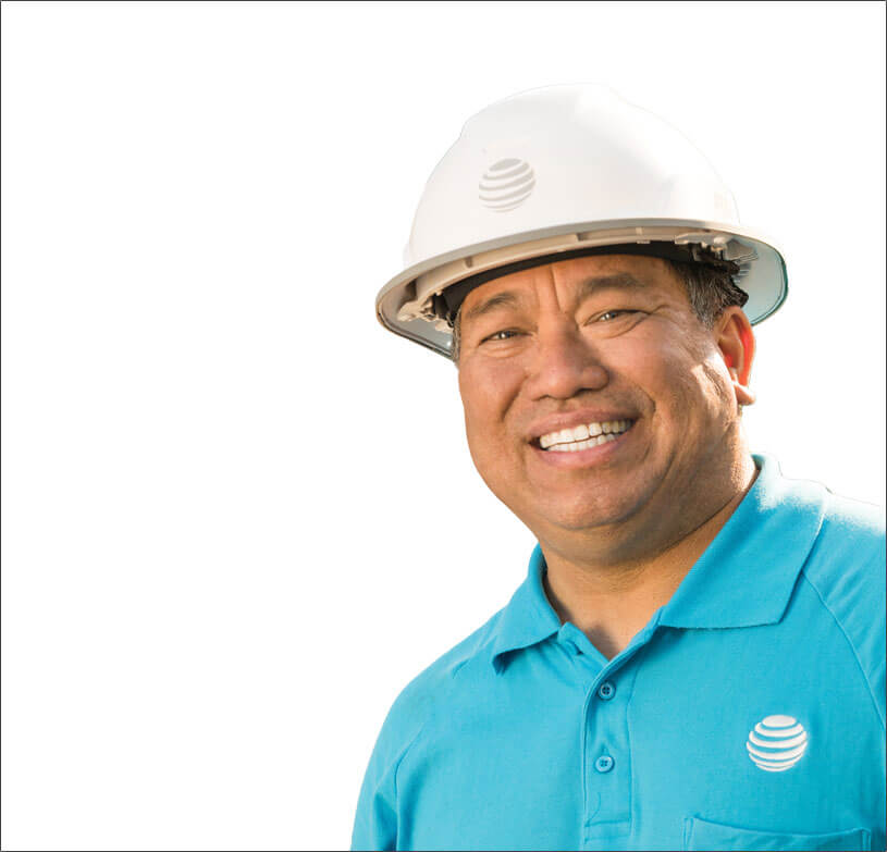 Male technician smiling