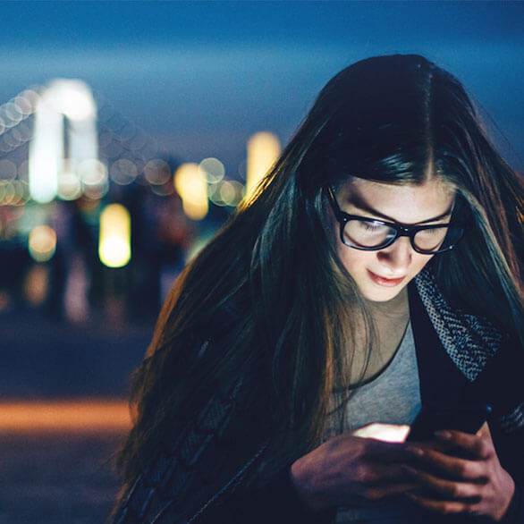 Female looking at her phone