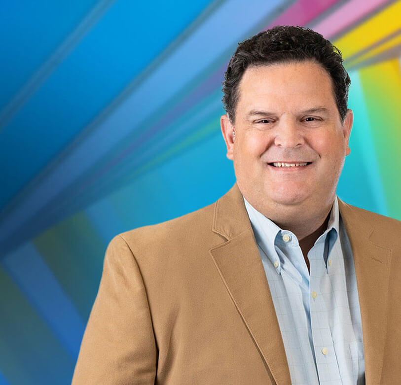 Male disabled employee smiling