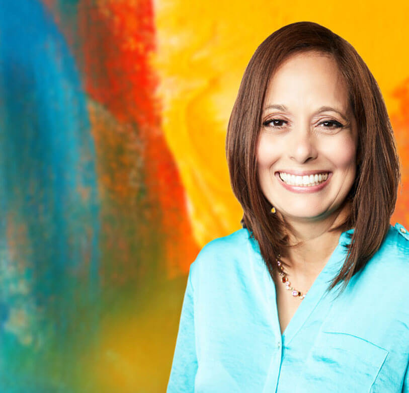 Female employee smiling