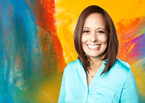 Female employee smiling