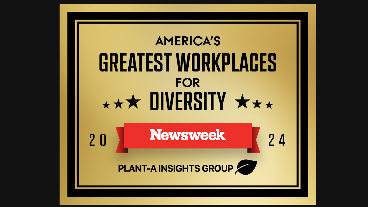 Newsweek Award - Gold background with black bordering and the title of the award in the middle