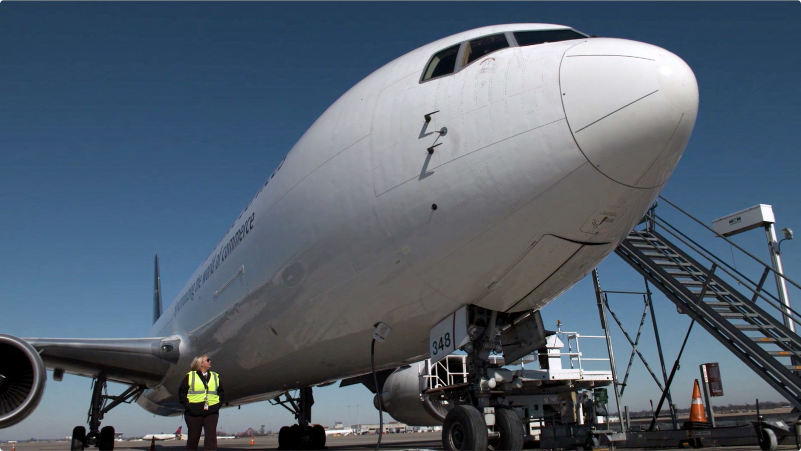 UPS plane being loaded with vaccines