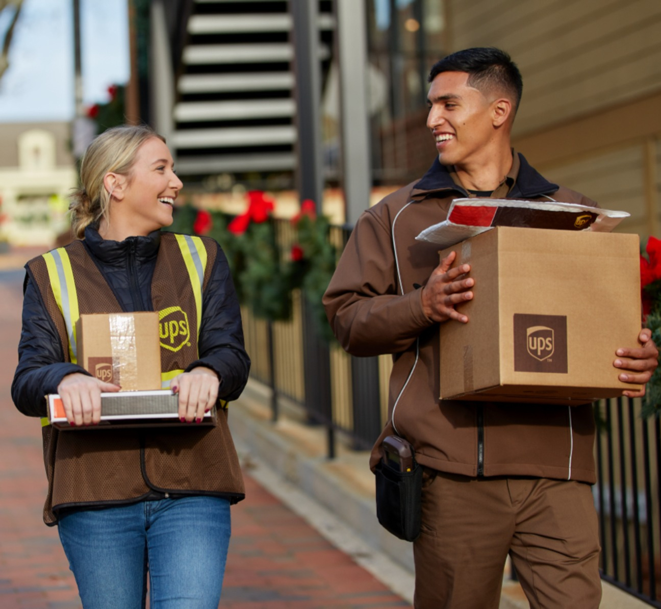 UPSers holding boxes