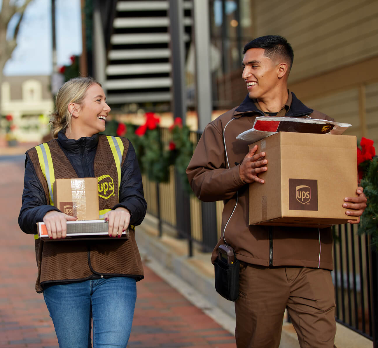 UPS workers making delivery