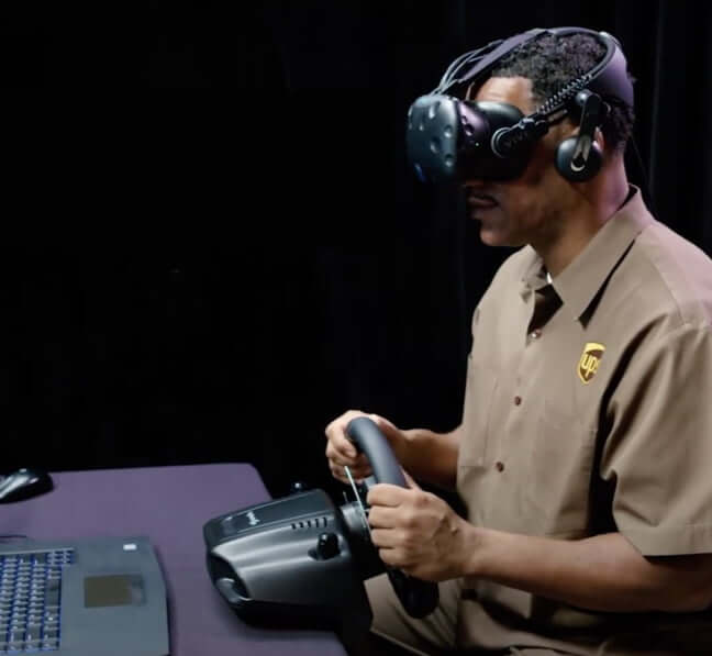 Employee training for driver safety using virtual reality