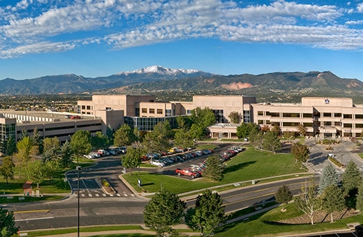 Birds eye view of the Colorado Springs Office Buildings