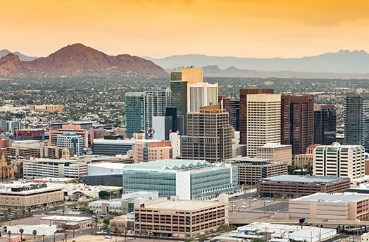 Tall buildings showcasing the skyline of Phoenix, Arizona