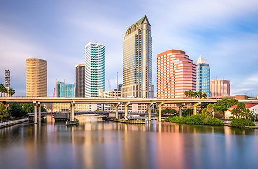 Tall buildings showcasing the skyline of Tampa, Florida