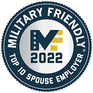 Military Friendly - Top 10 Spouse Employer - 2022