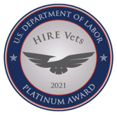US Dept. Of Labor Hire Vets Platinum Award