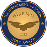 U.S. Department of Labor - Platinum award. Hire Vets 2022