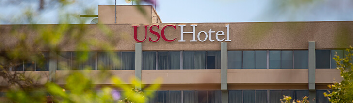 Exterior of USC hotel building