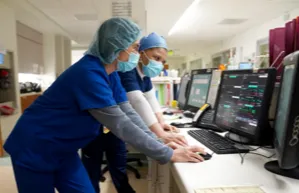 Medical professionals in scrubs