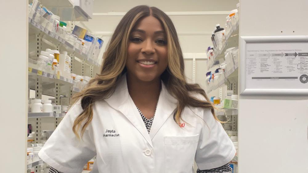 Female pharmacist standing in the pharmacy