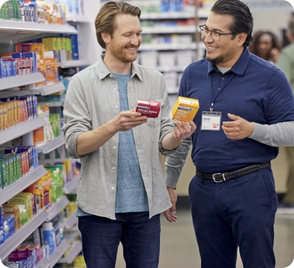 Shopper at Walgreens being helped by an employee