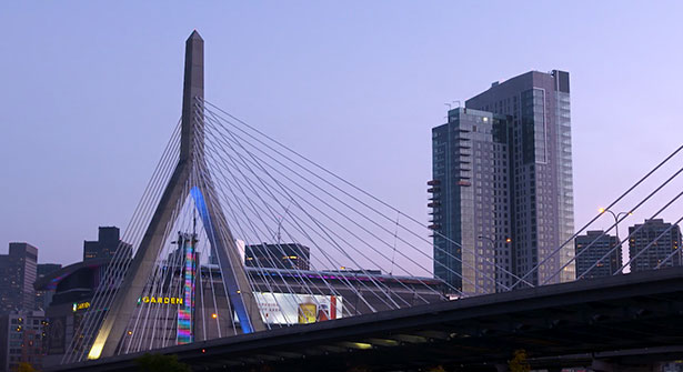 View of a bridge and a city in the background