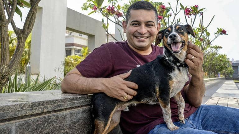 sujit with his dog