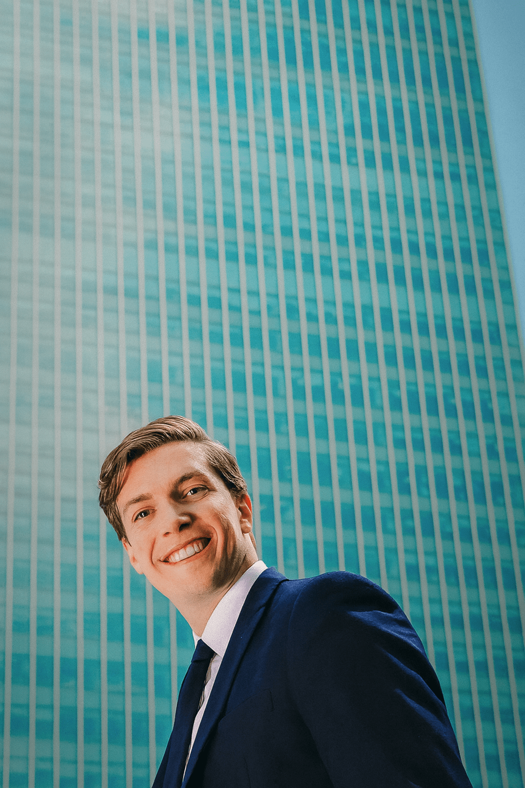 Smiling professional in business clothing