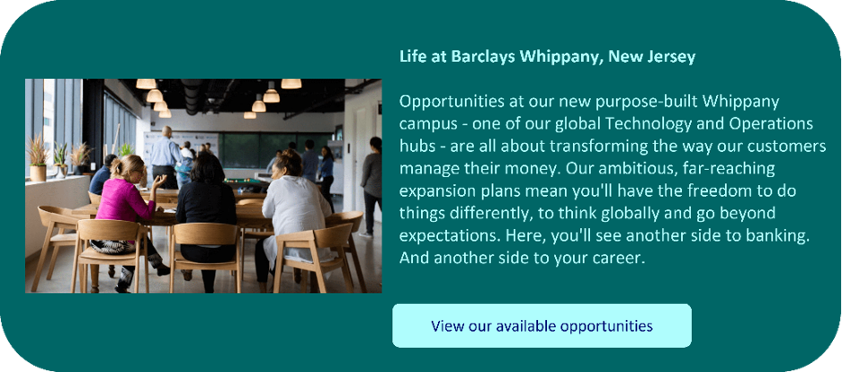 Life at Barclays Whippany New Jersey