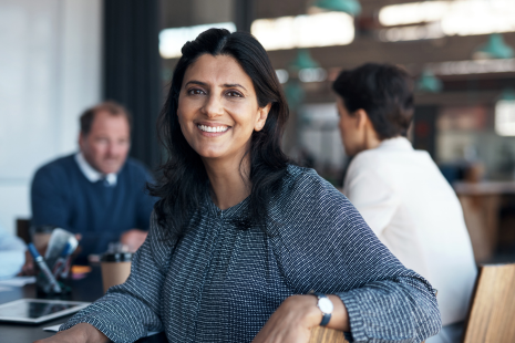 A women smiling