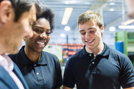 Group of employees smiling