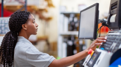 Female employee working