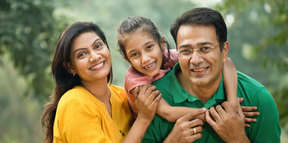 A family taking a picture together