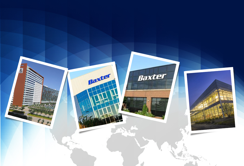 Picture of four different Baxter buildings around the world