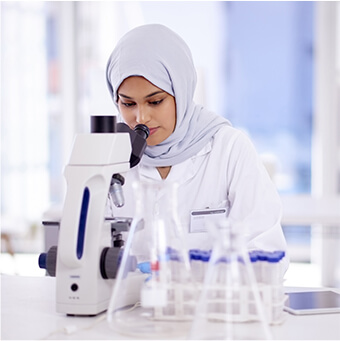 woman working in research lab