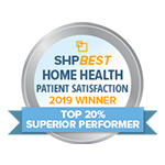 SHP Best Home Health Patient Satisfaction 2019 Winner - Top 20% Superior Performer