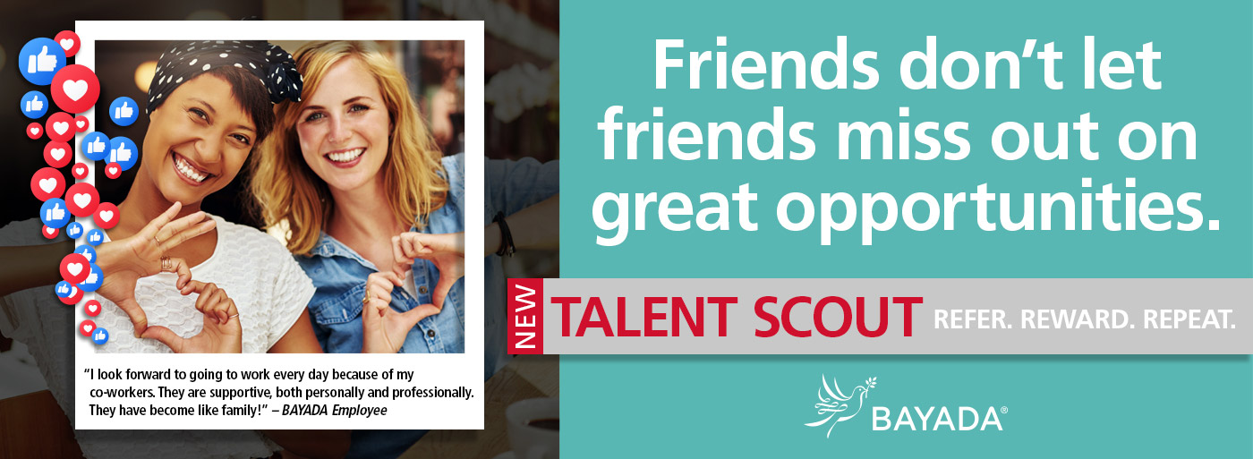 Friends don't let friends miss out on great opportunities. New Talent Scout Refer. Reward. Repeat. 