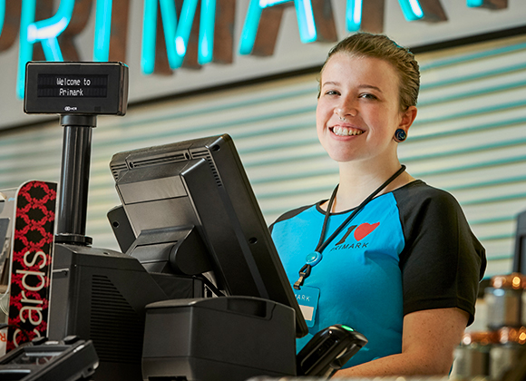 Kayla working in a Primark store