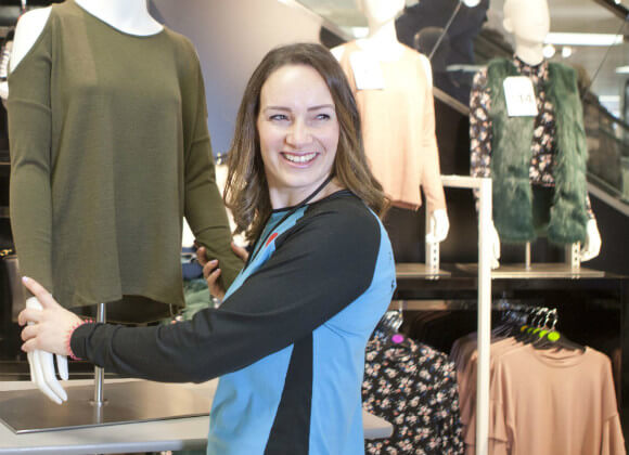 Kelly working in a Primark store