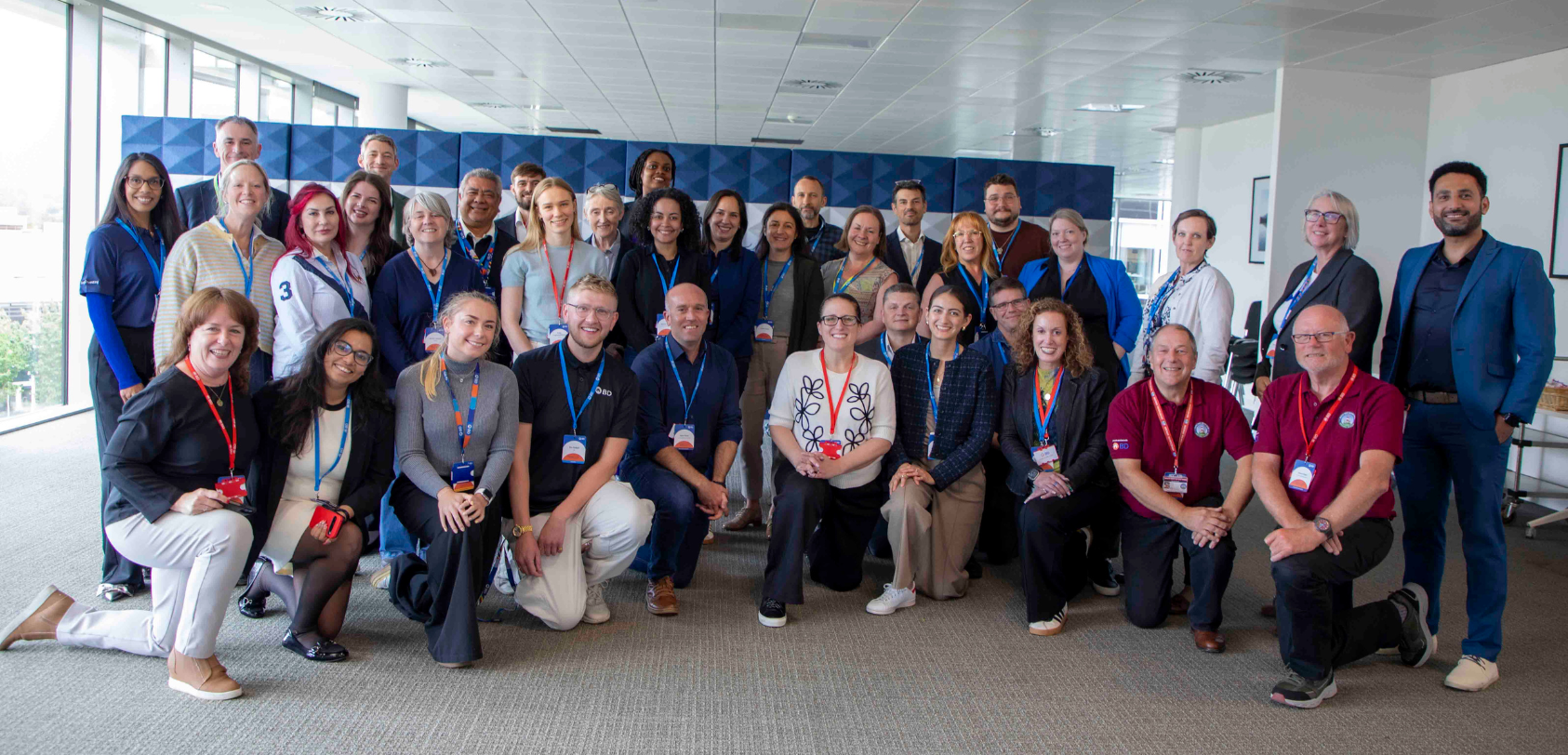 BD associates and local non-profit partners gathered for a group photo at the Winnersh Difference in a Day Marathon.