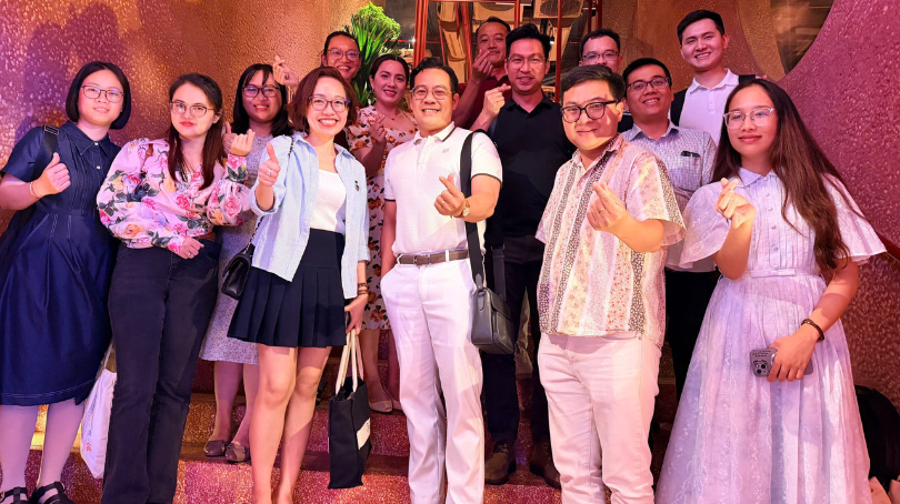 BD associates in Vietnam attending a team social event.