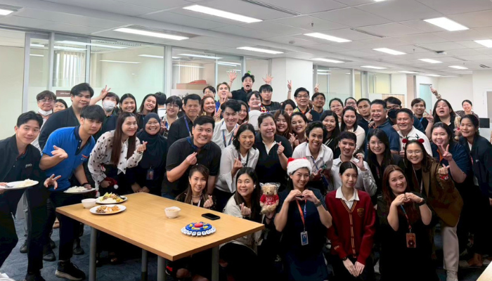 BD associates gathered for a team celebration in the workplace.