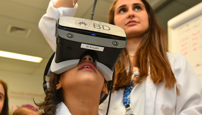 Child using a BD VR headset