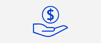 Ic&ocirc;ne de main tenant une pi&egrave;ce