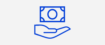 Ic&ocirc;ne de main avec un symbole de dollar