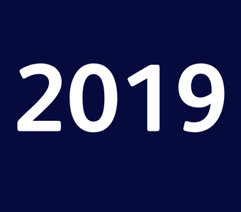 The year &ldquo;2019&rdquo; displayed in white text on a dark blue background.