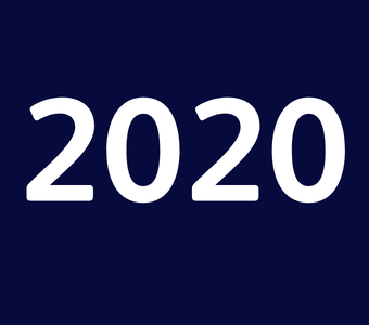 The year &ldquo;2020&rdquo; displayed in white text on a dark blue background.