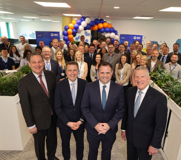 Large group of BD associates gathered at the opening of Dublin South Blackrock office.