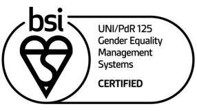BSI certification logo for UNI/PdR 125 Gender Equality Management Systems.